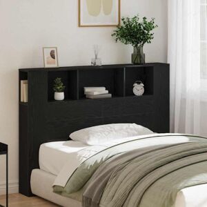 Headboard Cabinet Black oak 140 x 19 x 104.5 cm Engineered wood Vidaxl Headboard Cabinet Black oak 140 x 19 x 104.5 cm Engineered wood Vidaxl