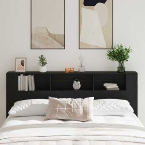 Headboard Cabinet Black Oak 200x18,5x104,5 cm Vidaxl Headboard Cabinet Black Oak 200x18,5x104,5 cm Vidaxl