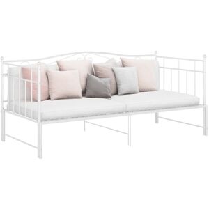 Pull-out Sofa Bed Frame without Mattress White Metal 90x200 cm vidaXL Pull-out Sofa Bed Frame without Mattress White Metal 90x200 cm vidaXL