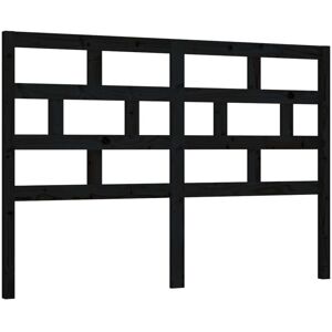 JINLEFU Bed Headboard Black 126x4x100 cm Solid Wood Pine vidaXL JINLEFU Bed Headboard Black 126x4x100 cm Solid Wood Pine vidaXL