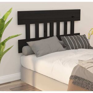 JINLEFU Bed Headboard Black 203.5x3x81 cm Solid Wood Pine vidaXL JINLEFU Bed Headboard Black 203.5x3x81 cm Solid Wood Pine vidaXL