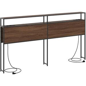 Storage Headboard Wall-mounted Brown oak 180 cm Engineered wood Vidaxl Storage Headboard Wall-mounted Brown oak 180 cm Engineered wood Vidaxl