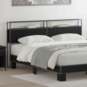 Storage Headboard Wall-mounted Black oak 180 cm Engineered wood Vidaxl Storage Headboard Wall-mounted Black oak 180 cm Engineered wood Vidaxl