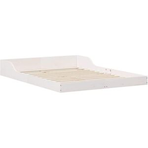 Vidaxl White Pine Wood Bed Frame 140x190cm - Bed Vidaxl White Pine Wood Bed Frame 140x190cm - Bed