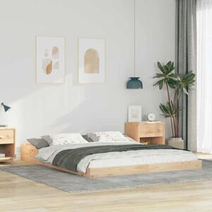 Bed Frame Brown 140 x 200 cm Solid pine wood vidaXL Bed Frame Brown 140 x 200 cm Solid pine wood vidaXL
