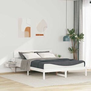 Bed Frame with Bedside Tables White Solid pine wood Vidaxl Bed Frame with Bedside Tables White Solid pine wood Vidaxl