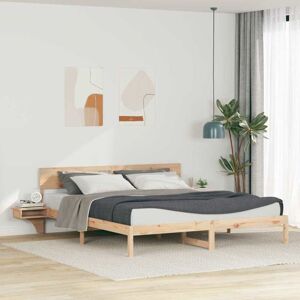 Bed Frame with Headboard Brown Solid pine wood Vidaxl Bed Frame with Headboard Brown Solid pine wood Vidaxl