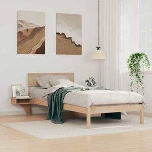 Bed Frame with Bedside Tables Brown Solid pine wood Vidaxl Bed Frame with Bedside Tables Brown Solid pine wood Vidaxl