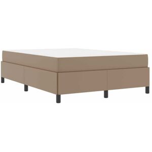 Bed Frame with Mattress Cappuccino 140 x 190 cm Faux leather Vidaxl Bed Frame with Mattress Cappuccino 140 x 190 cm Faux leather Vidaxl