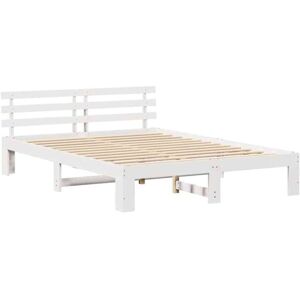 Bed Frame with Headboard White 150 x 200 cm Solid Pine wood Vidaxl Bed Frame with Headboard White 150 x 200 cm Solid Pine wood Vidaxl