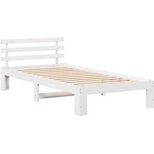 Bed Frame with Headboard White 90 x 200 cm Solid Pine wood Vidaxl Bed Frame with Headboard White 90 x 200 cm Solid Pine wood Vidaxl