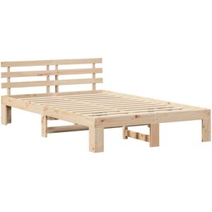 Bed Frame with Headboard Brown 120 x 200 cm Solid Pine wood Vidaxl Bed Frame with Headboard Brown 120 x 200 cm Solid Pine wood Vidaxl