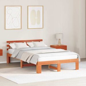 Bed Frame with Headboard Brown 120 x 190 cm Solid Pine wood Vidaxl Bed Frame with Headboard Brown 120 x 190 cm Solid Pine wood Vidaxl