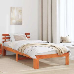 Bed Frame with Headboard Brown 90 x 190 cm Solid Pine wood Vidaxl Bed Frame with Headboard Brown 90 x 190 cm Solid Pine wood Vidaxl