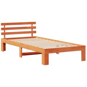 Bed Frame with Headboard Brown 100 x 200 cm Solid Pine wood Vidaxl Bed Frame with Headboard Brown 100 x 200 cm Solid Pine wood Vidaxl