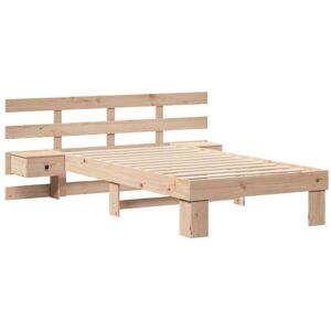 Bed Frame with Headboard Brown 90 x 200 cm Solid pine wood Vidaxl Bed Frame with Headboard Brown 90 x 200 cm Solid pine wood Vidaxl