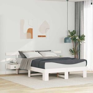Vidaxl White Pine Wood Platform Bed - Modern Bed Frame Vidaxl White Pine Wood Platform Bed - Modern Bed Frame