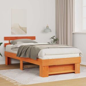 Vidaxl Solid Pine Wood Bed Frame - 90x190 Cm - Bed Frame Vidaxl Solid Pine Wood Bed Frame - 90x190 Cm - Bed Frame