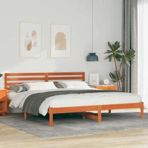 Bed Frame with Headboard Wax brown 180 x 200 cm Solid pine wood vidaXL Bed Frame with Headboard Wax brown 180 x 200 cm Solid pine wood vidaXL