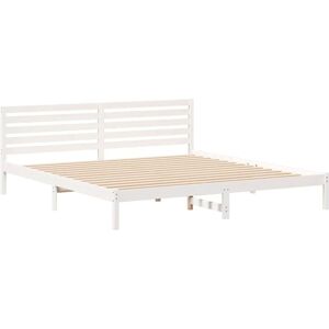 Vidaxl - Bed Frame with Headboard White 180 x 210 cm Solid pine wood Vidaxl - Bed Frame with Headboard White 180 x 210 cm Solid pine wood