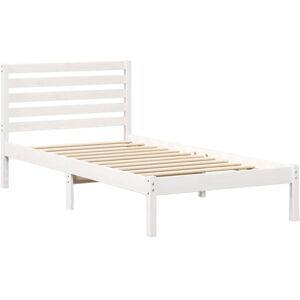 Bed Frame with Headboard White 100 x 200 cm Solid pine wood Vidaxl Bed Frame with Headboard White 100 x 200 cm Solid pine wood Vidaxl
