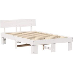 Bed Frame with Headboard White 120 x 200 cm Solid pine wood Vidaxl Bed Frame with Headboard White 120 x 200 cm Solid pine wood Vidaxl