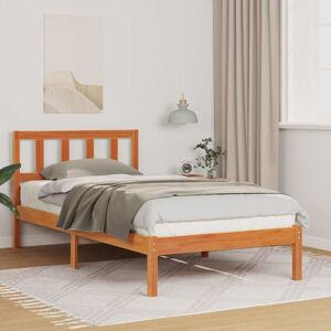 Vidaxl - Bed Frame with Headboard Wax brown 90 x 190 cm Solid pine wood Vidaxl - Bed Frame with Headboard Wax brown 90 x 190 cm Solid pine wood