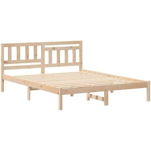 Bed Frame with Headboard Brown 160 x 200 cm Solid pine wood Vidaxl Bed Frame with Headboard Brown 160 x 200 cm Solid pine wood Vidaxl