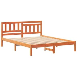 Vidaxl - Bed Frame with Headboard Wax brown 160 x 200 cm Solid pine wood Vidaxl - Bed Frame with Headboard Wax brown 160 x 200 cm Solid pine wood