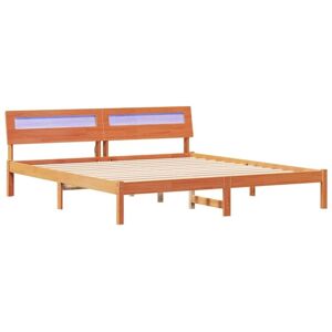 Bed Frame with Headboard Wax brown 180 x 200 cm Solid pine wood Vidaxl Bed Frame with Headboard Wax brown 180 x 200 cm Solid pine wood Vidaxl