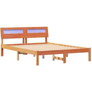 Vidaxl - Bed Frame with Headboard Wax brown 120 x 190 cm Solid pine wood Vidaxl - Bed Frame with Headboard Wax brown 120 x 190 cm Solid pine wood