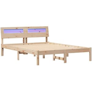 Vidaxl - Bed Frame with Headboard Brown 135 x 190 cm Solid pine wood Vidaxl - Bed Frame with Headboard Brown 135 x 190 cm Solid pine wood