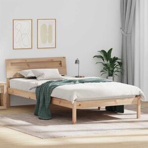 Bed Frame with Headboard Brown 90 x 190 cm Solid pine wood Vidaxl Bed Frame with Headboard Brown 90 x 190 cm Solid pine wood Vidaxl