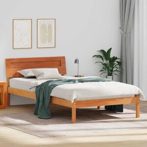 Bed Frame with Headboard Wax brown 80 x 200 cm Solid pine wood Vidaxl Bed Frame with Headboard Wax brown 80 x 200 cm Solid pine wood Vidaxl