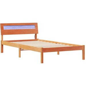 Bed Frame with Headboard Wax brown 90 x 200 cm Solid pine wood Vidaxl Bed Frame with Headboard Wax brown 90 x 200 cm Solid pine wood Vidaxl