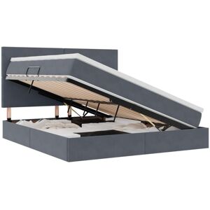 Storage Bed with Mattress Dark Grey 180 x 200 cm Velvet vidaXL Storage Bed with Mattress Dark Grey 180 x 200 cm Velvet vidaXL