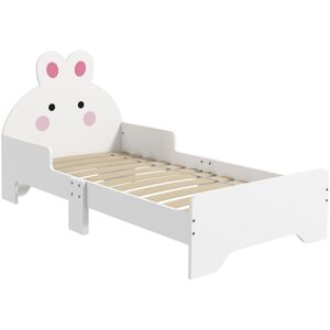 Zonekiz - Toddler Bed, Kids Bedroom Furniture, Rabbit Design - White - White Zonekiz - Toddler Bed, Kids Bedroom Furniture, Rabbit Design - White - White