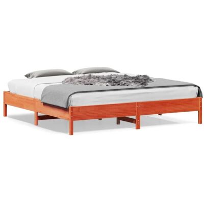 vidaXL Bed Frame Solid Pine Wood 200x200 cm - Rustic Natural Look vidaXL Bed Frame Solid Pine Wood 200x200 cm - Rustic Natural Look