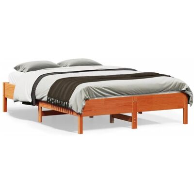 vidaXL Bed Frame 135x190 cm Solid Pine - Rustic Style vidaXL Bed Frame 135x190 cm Solid Pine - Rustic Style