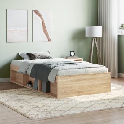 vidaXL Sonoma Oak Bed Frame - 90x200 cm - Modern Design vidaXL Sonoma Oak Bed Frame - 90x200 cm - Modern Design