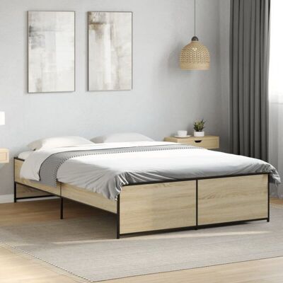Bed Frame without Mattress Sonoma Oak 120x190 cm Small Double vidaXL Bed Frame without Mattress Sonoma Oak 120x190 cm Small Double vidaXL