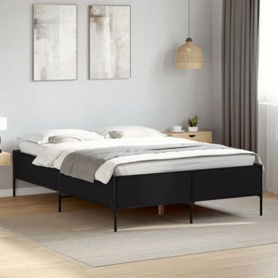 vidaXL Black 120x190cm Wooden Bed Frame - Home Bedroom Base vidaXL Black 120x190cm Wooden Bed Frame - Home Bedroom Base