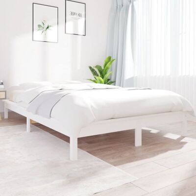 vidaXL Solid Wood Pine Bed Frame - 200x200 cm - Bed Base vidaXL Solid Wood Pine Bed Frame - 200x200 cm - Bed Base