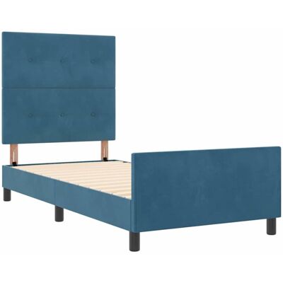VidaXL Bed Frame - Dark Blue Velvet 90x200 cm VidaXL Bed Frame - Dark Blue Velvet 90x200 cm
