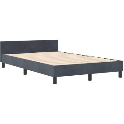Vidaxl Dark Gray Velvet Expandable Bed Frame - Bed Vidaxl Dark Gray Velvet Expandable Bed Frame - Bed