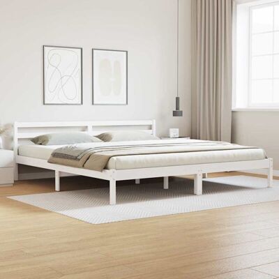 VidaXL 180x210 White Solid Pine Wood Bed Frame - Bed VidaXL 180x210 White Solid Pine Wood Bed Frame - Bed