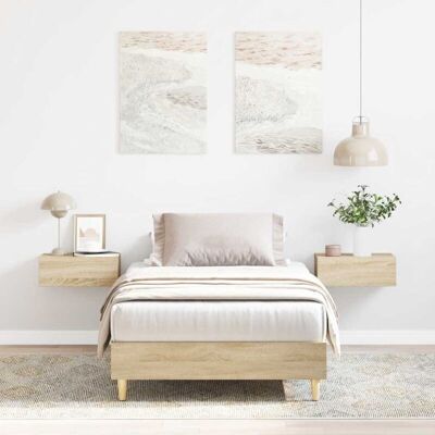Vidaxl - Bed Frame No Mattress Sonoma Oak 75x190 cm Small Single Engineered Wood Vidaxl - Bed Frame No Mattress Sonoma Oak 75x190 cm Small Single Engineered Wood