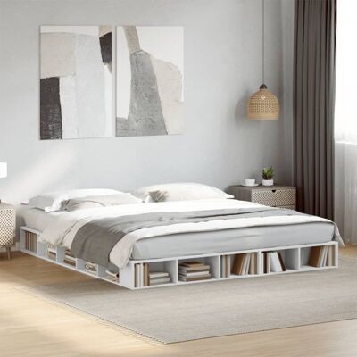 Bed Frame without Mattress White 200x200 cm vidaXL Bed Frame without Mattress White 200x200 cm vidaXL
