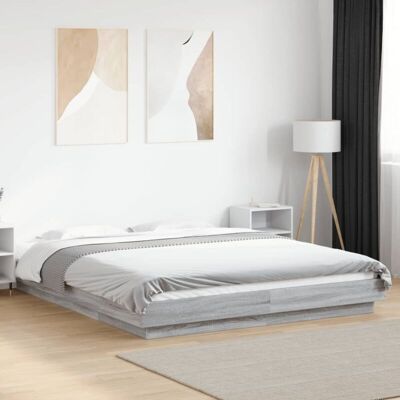 Bed Frame without Mattress Grey Sonoma 160x200 cm Vidaxl Bed Frame without Mattress Grey Sonoma 160x200 cm Vidaxl