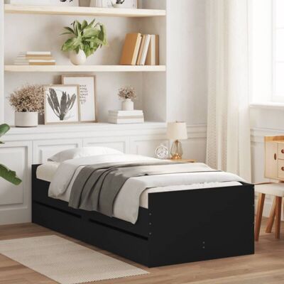 Bed Frame without Mattress Black 75x190 cm Small Single Small Single Vidaxl Bed Frame without Mattress Black 75x190 cm Small Single Small Single Vidaxl
